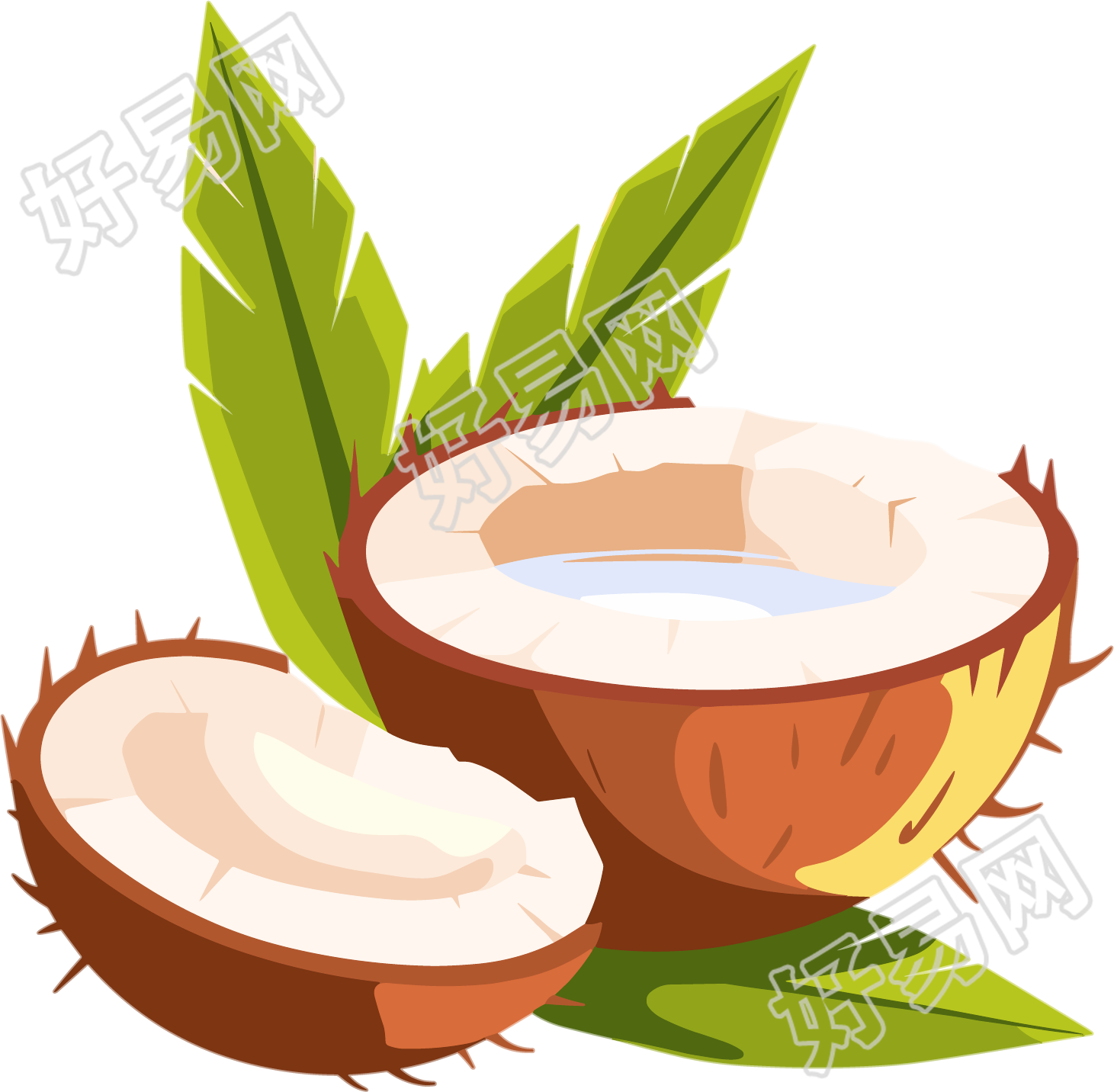 椰汁商用插画