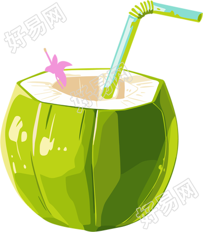 椰汁插图素材