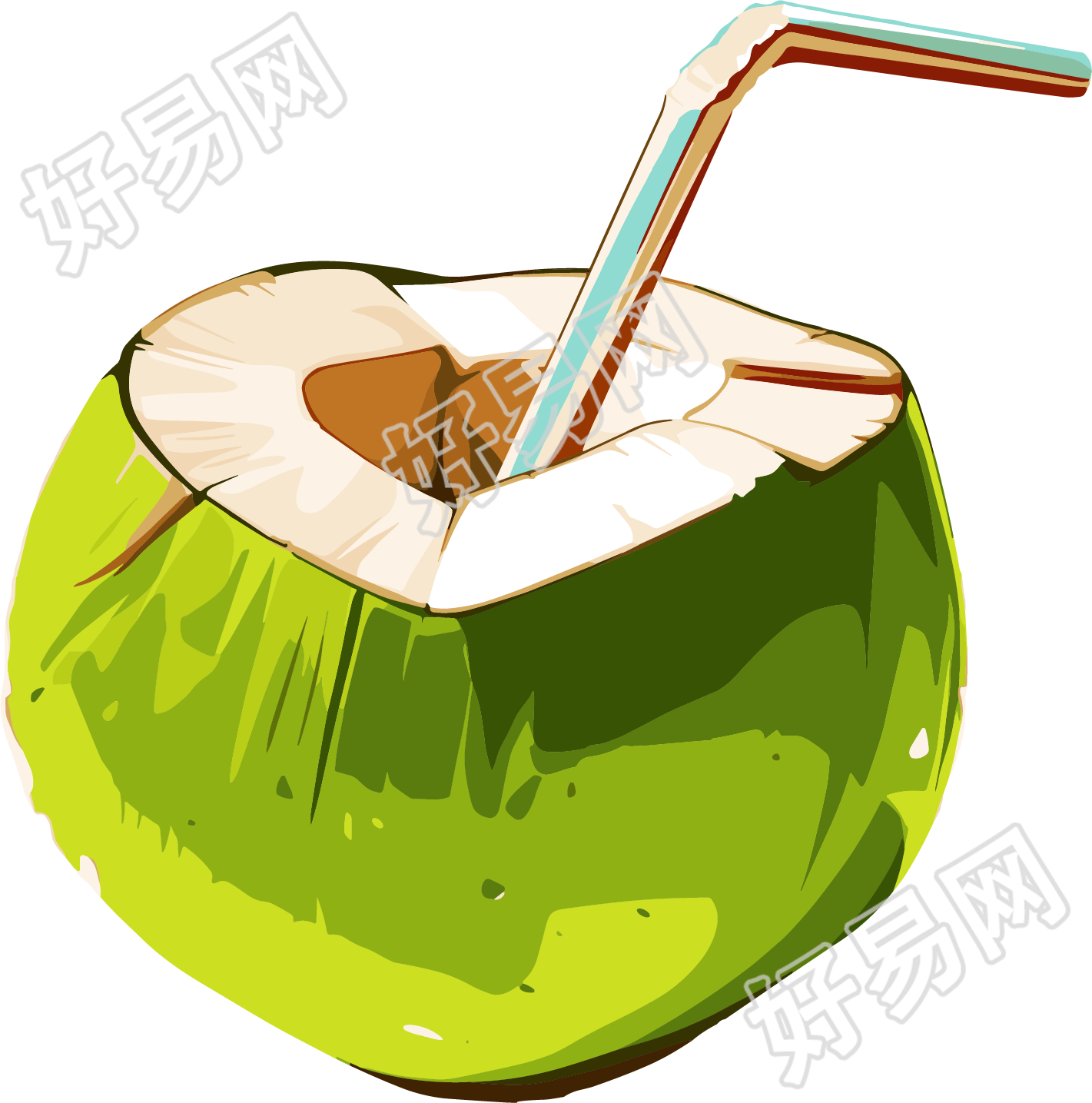 椰汁插画设计元素