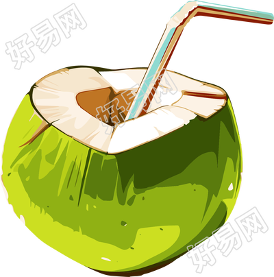 椰汁插画设计元素