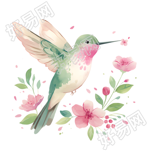 水彩鸟矢量插图