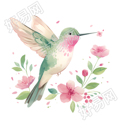 水彩鸟矢量插图