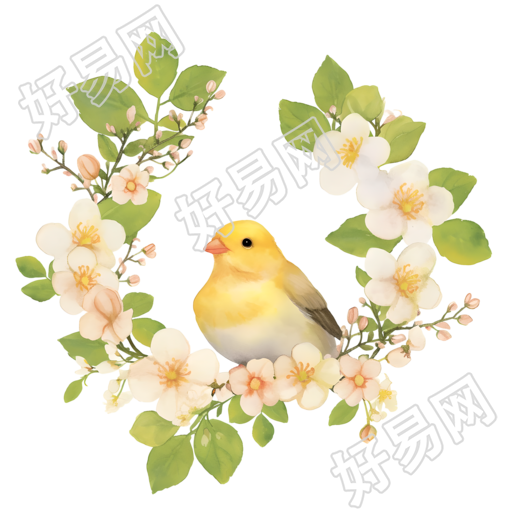 水彩鸟创意插图