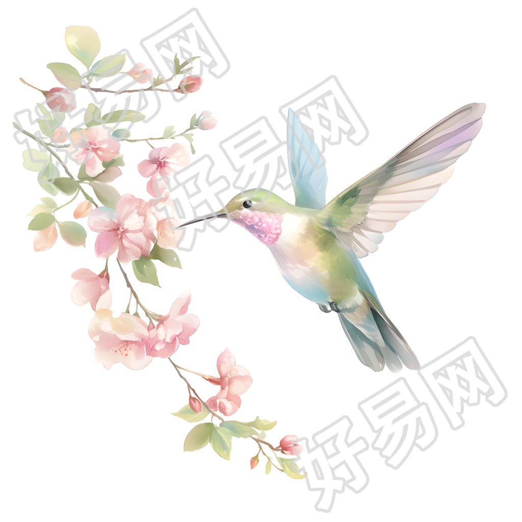 水彩鸟商业设计插图