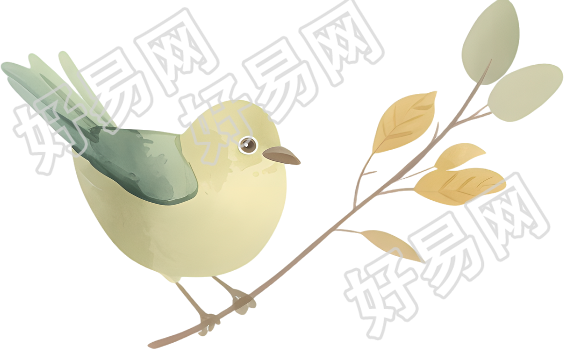水彩鸟唯美元素