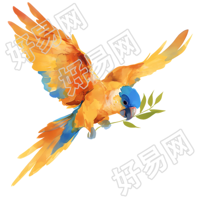 水彩鸟彩色素材