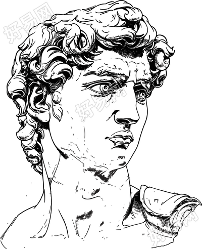 大卫雕塑素描素材