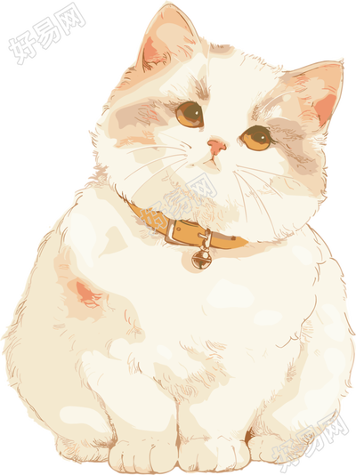日系猫咪透明背景素材