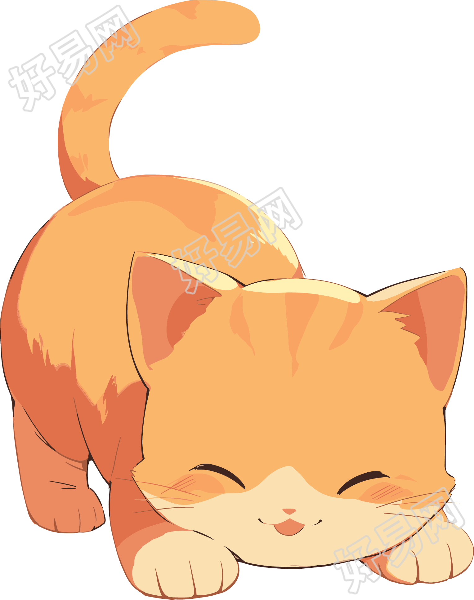 日系猫咪漫画风素材
