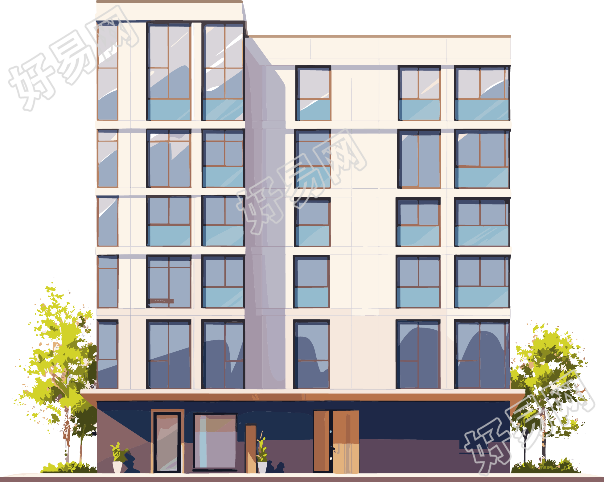 建筑可商用插画