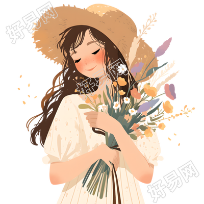森系女孩插图