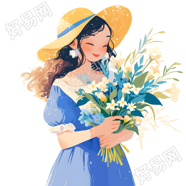 森系女孩唯美素材