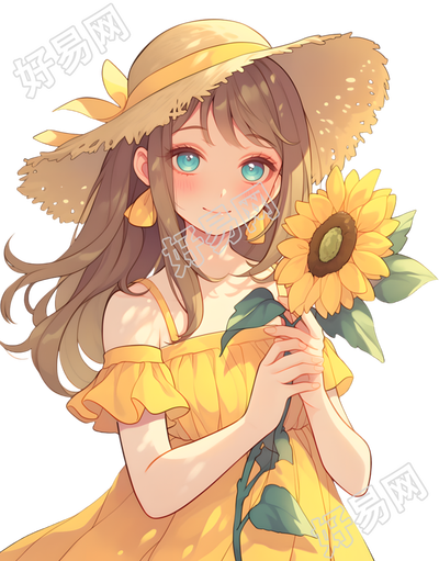 森系女孩唯美插图