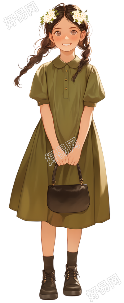 森系女孩可商用素材