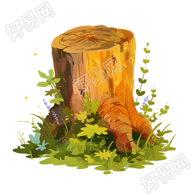 森系树桩插图
