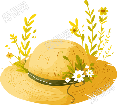 森系草帽插画素材
