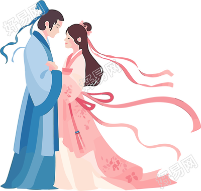 七夕牛郎织女插画