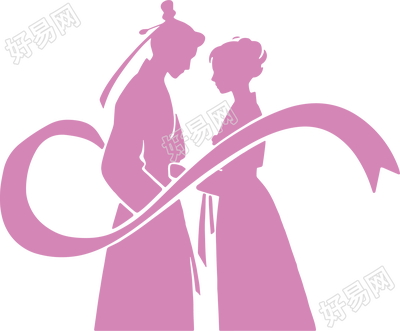 七夕牛郎织女剪影元素