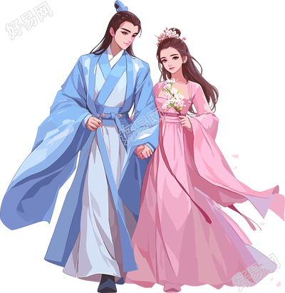 七夕牛郎织女可商用素材