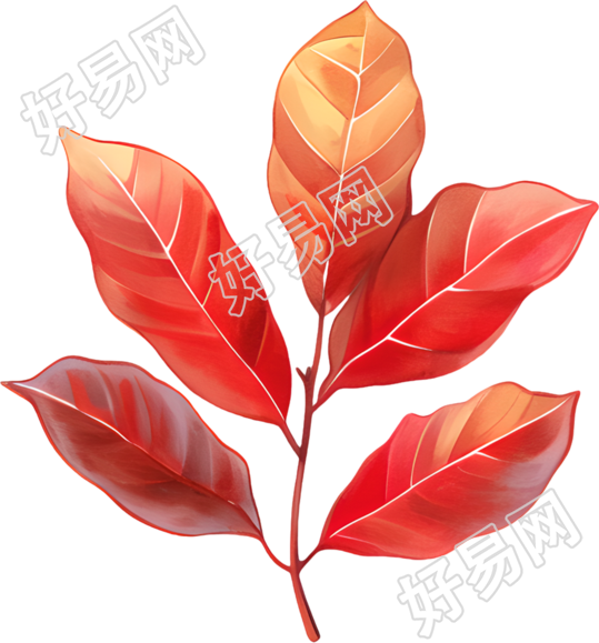 立秋树叶插画
