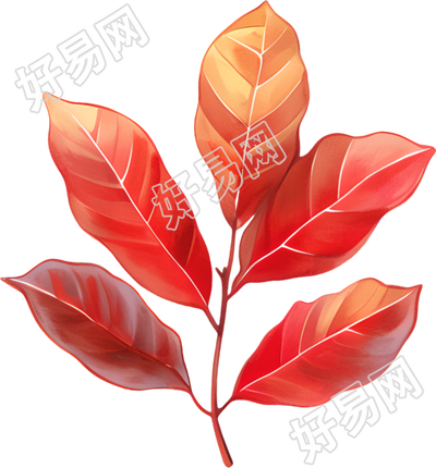 立秋树叶插画