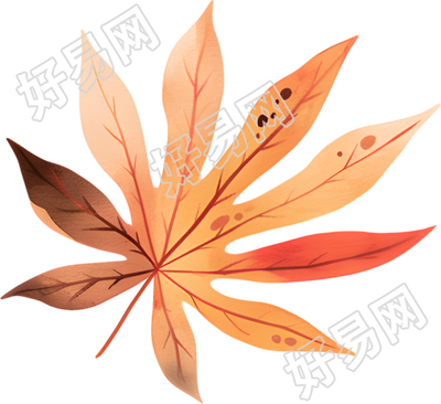 立秋树叶创意插画