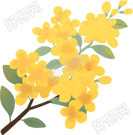 立秋桂花插画设计元素