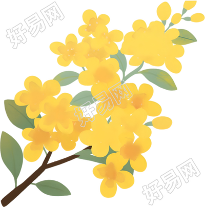 立秋桂花插画设计元素
