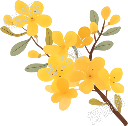 立秋桂花插画素材