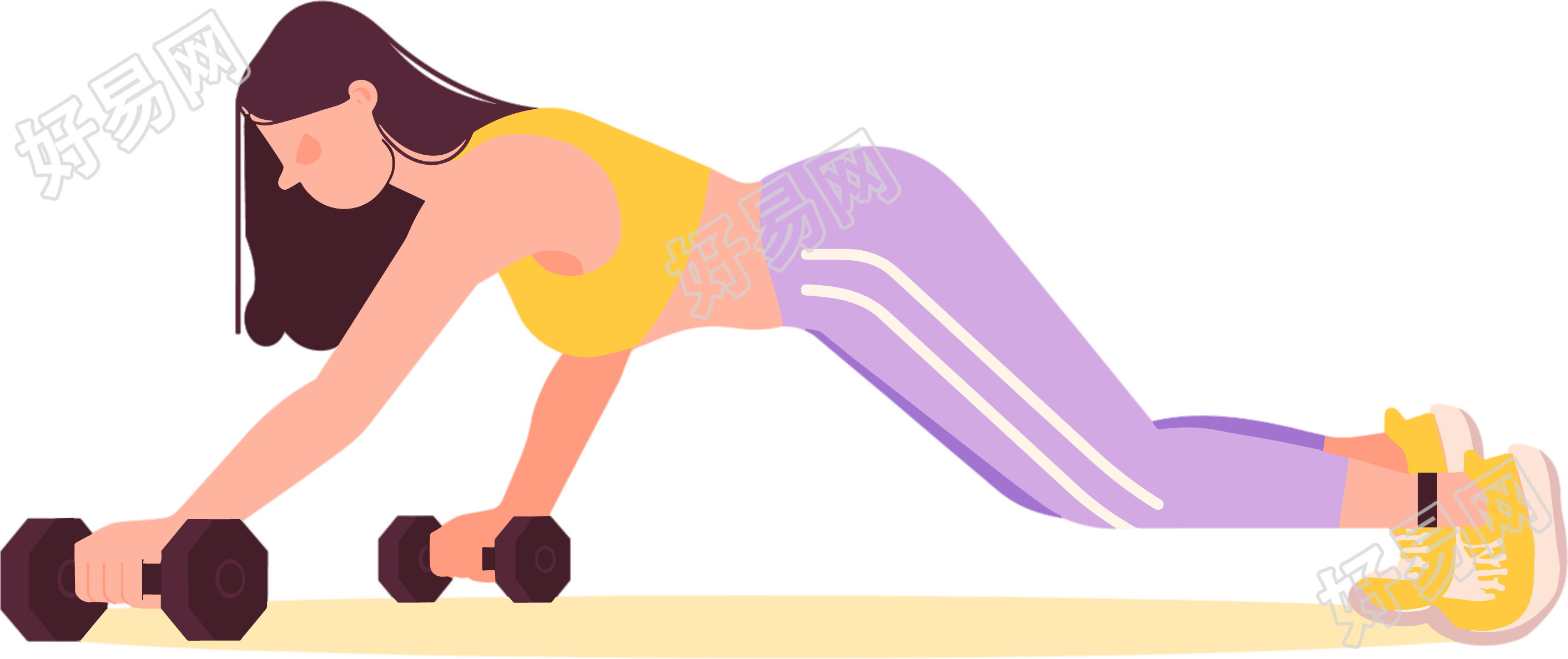 健身女孩高清插画