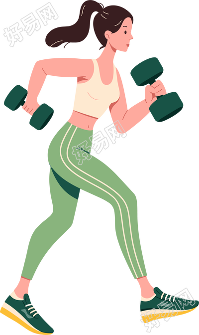 健身女孩平面插图