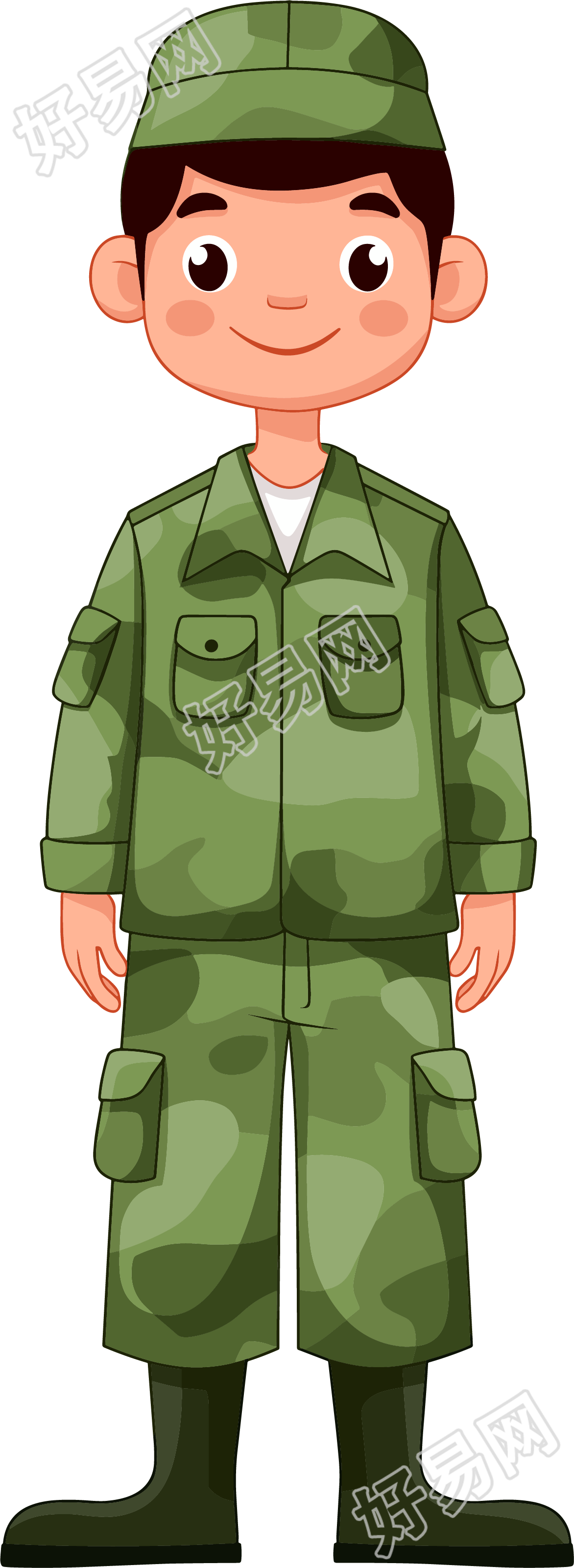 学生军训插画