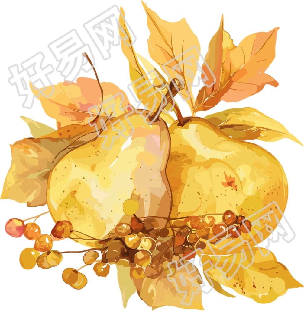 秋梨创意设计插图