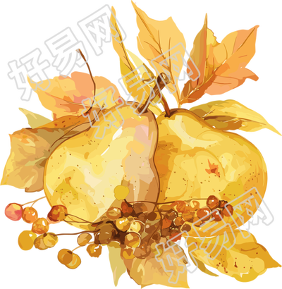 秋梨创意设计插图