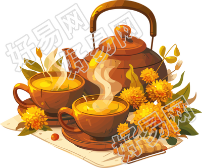 药茶插画素材