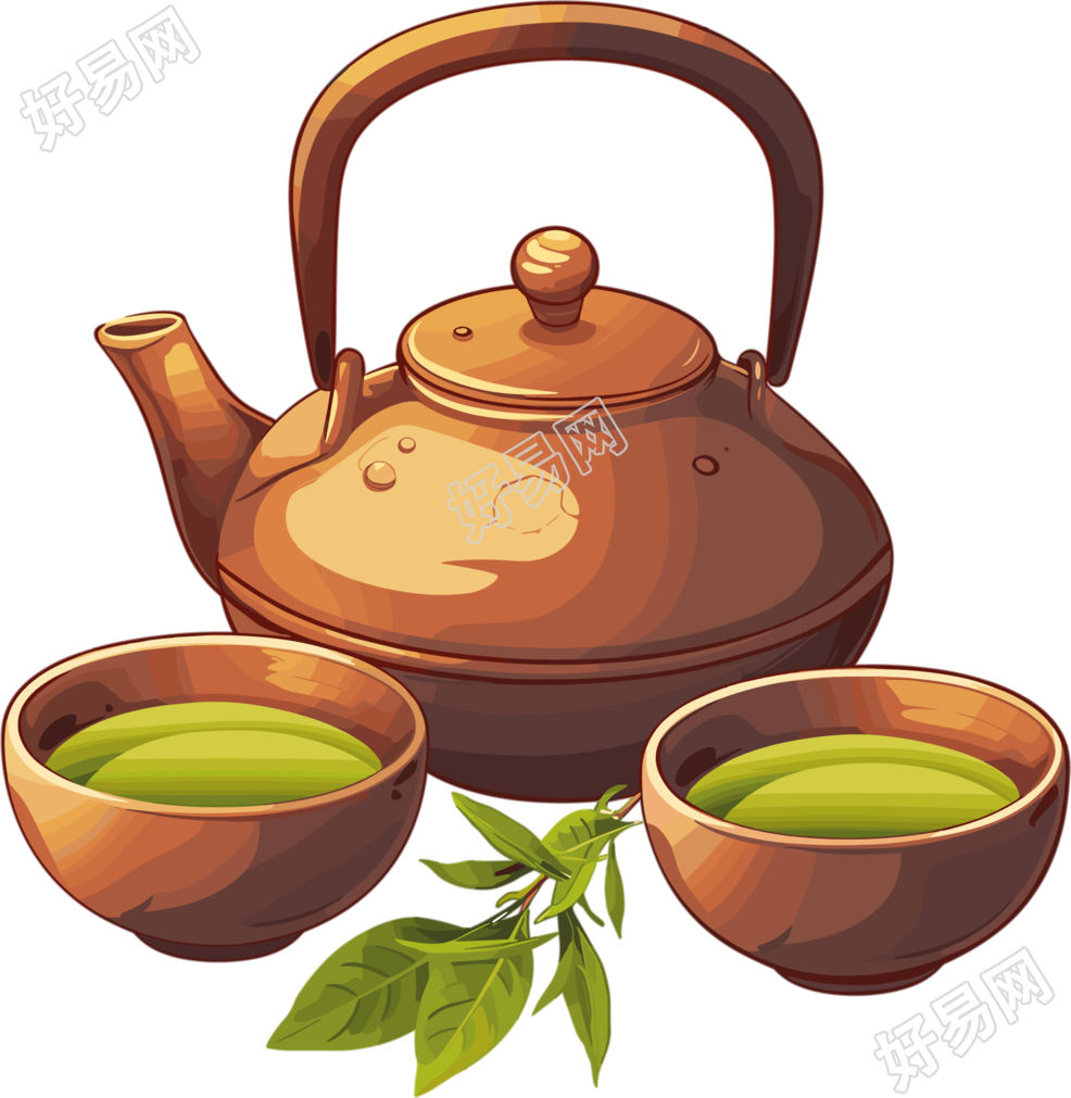 药茶创意插画