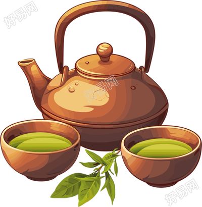 药茶创意插画