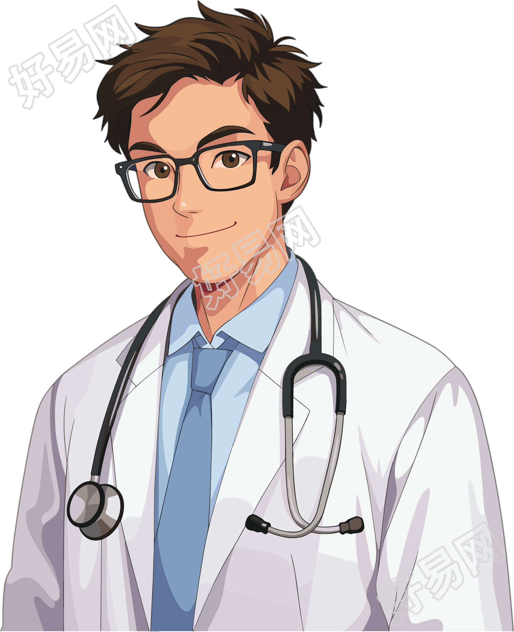医师白大褂插画
