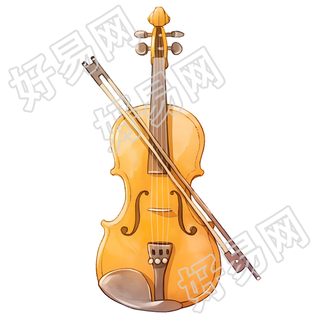 小提琴插画素材