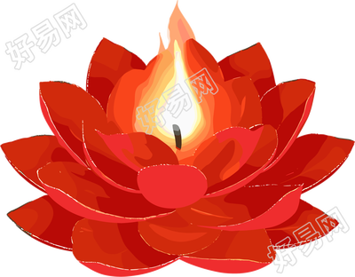 河灯莲花灯元素