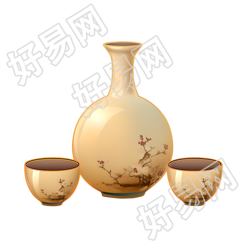 米酒透明背景素材