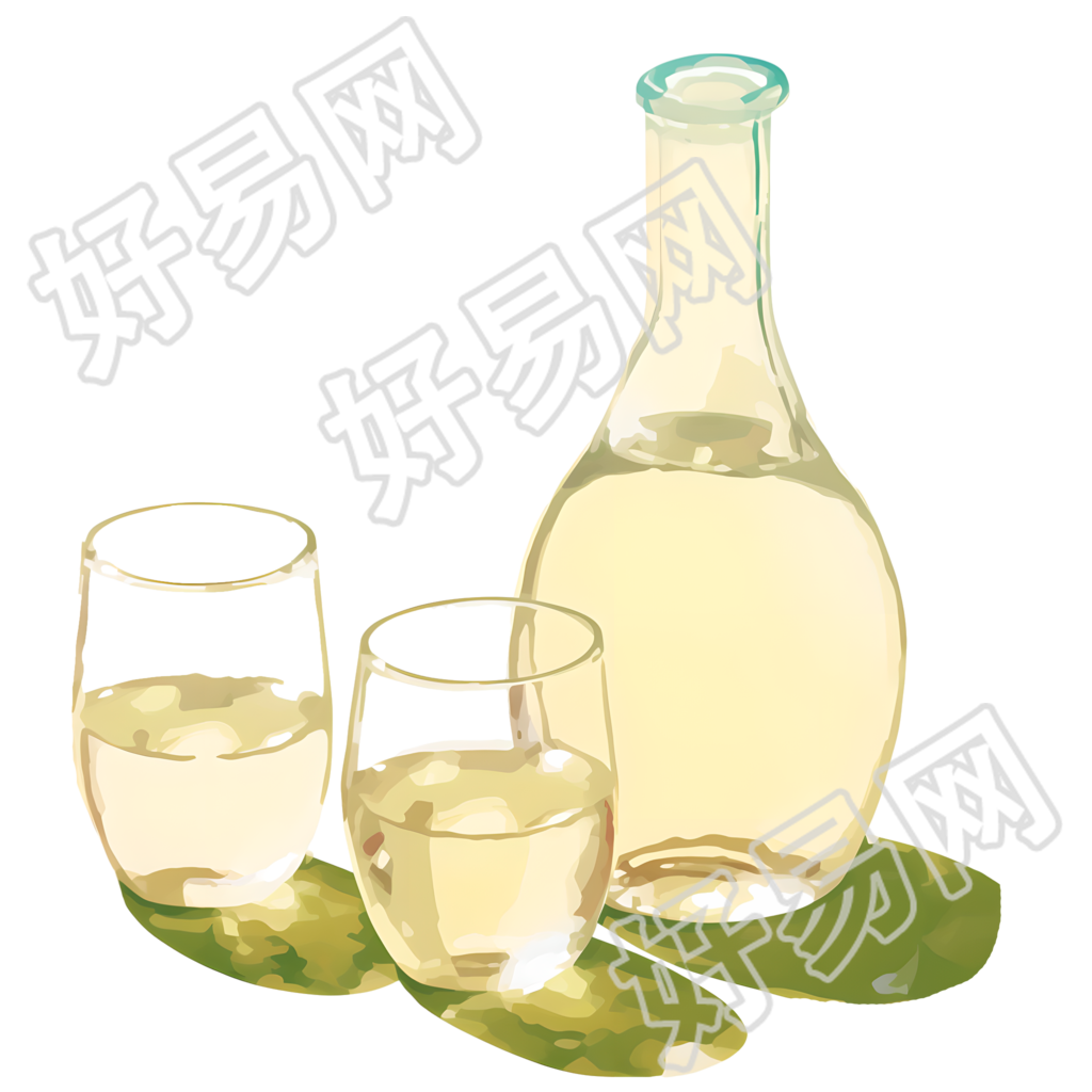 米酒可商用插画