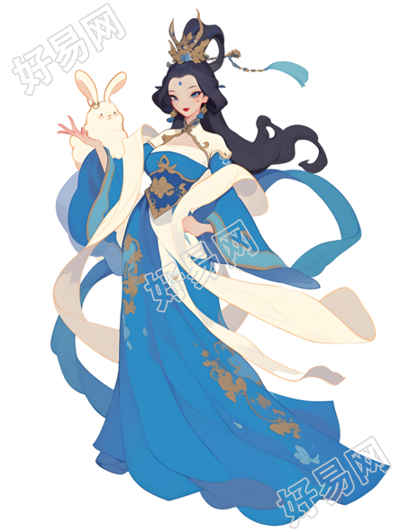 嫦娥插画设计元素