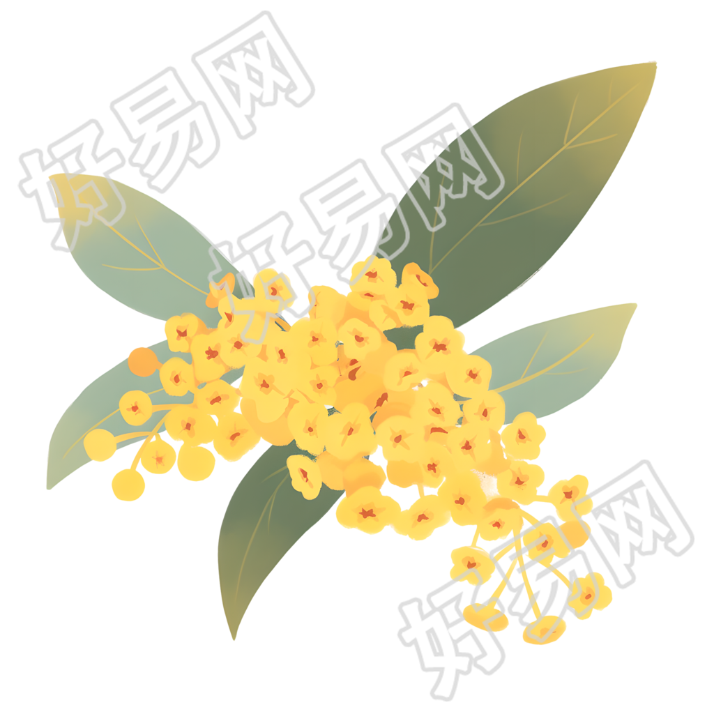 桂花水彩素材