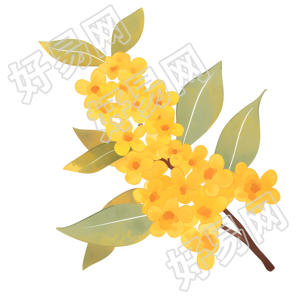 桂花PNG创意插图
