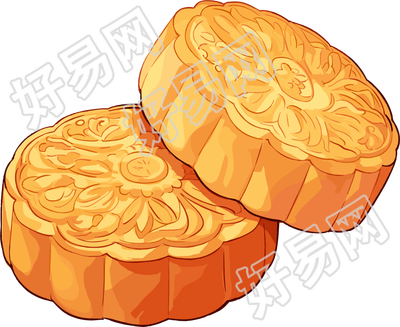 黑芝麻月饼插画