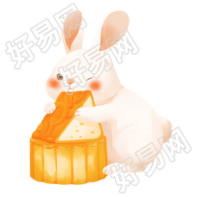 玉兔水彩插图