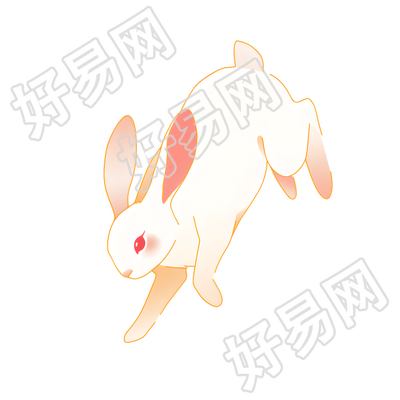 玉兔矢量插图
