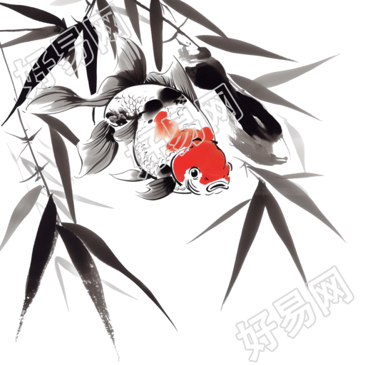 水墨金鱼素材