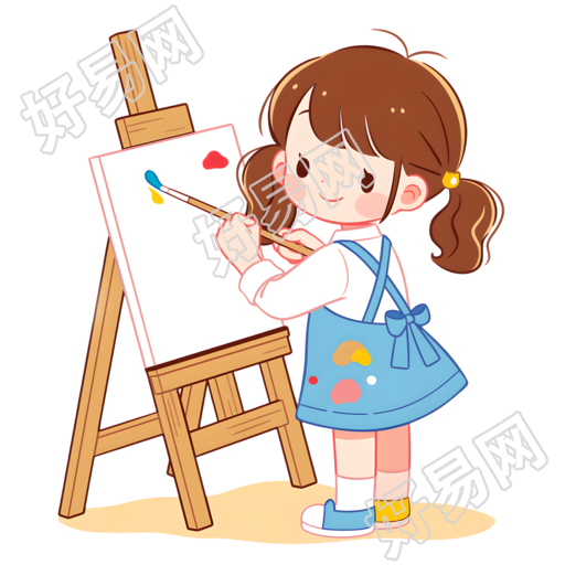 少女绘画元素